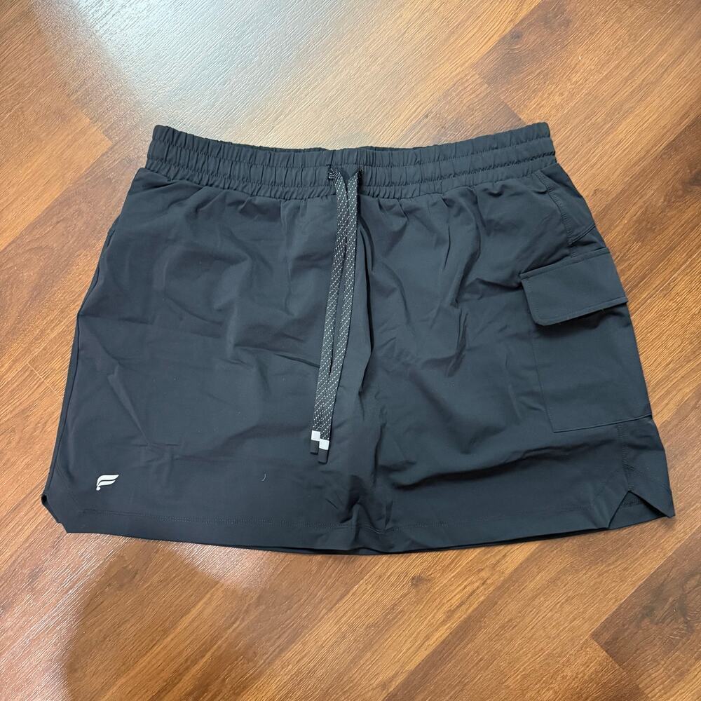 Fabletics One Cargo Skort Black Athleisure Workout Pickleball Tennis Black Sz XL
